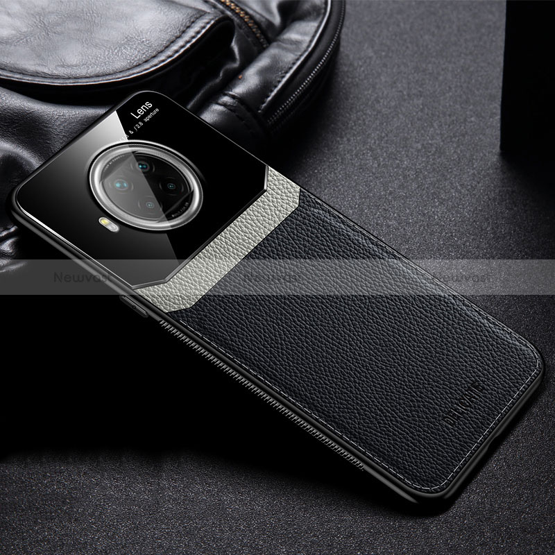 Soft Silicone Gel Leather Snap On Case Cover FL1 for Xiaomi Mi 10T Lite 5G Black