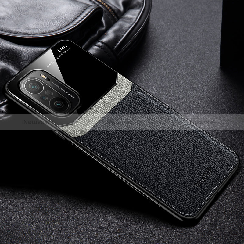 Soft Silicone Gel Leather Snap On Case Cover FL1 for Xiaomi Mi 11X Pro 5G Black