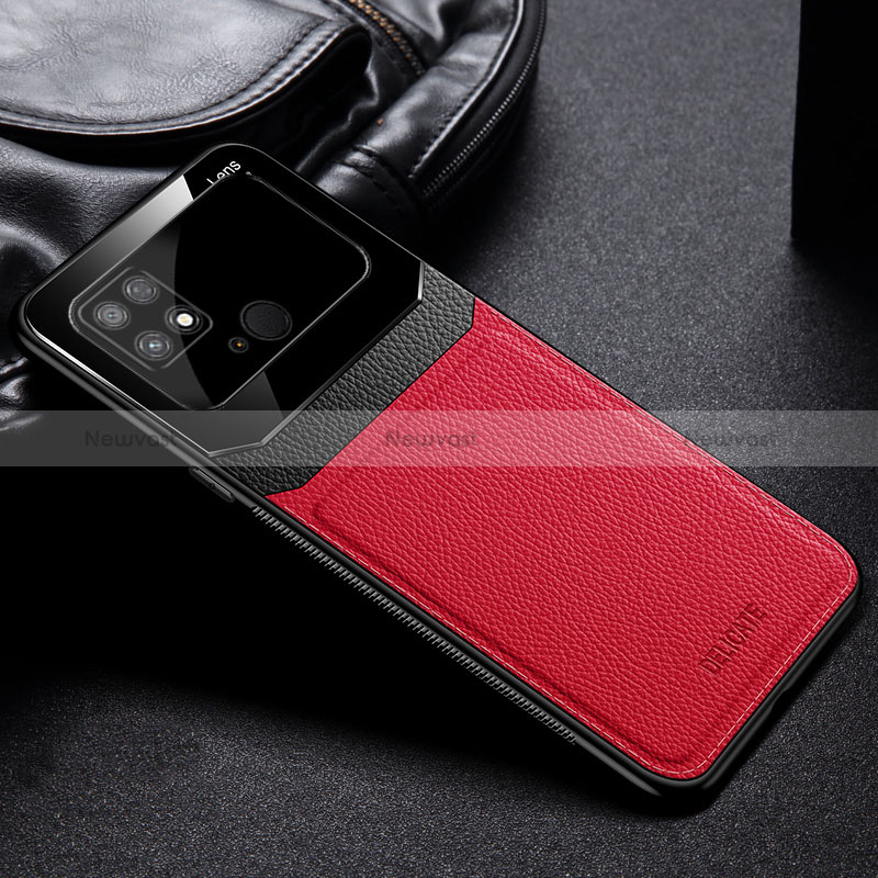 Soft Silicone Gel Leather Snap On Case Cover FL1 for Xiaomi Poco C40 Red