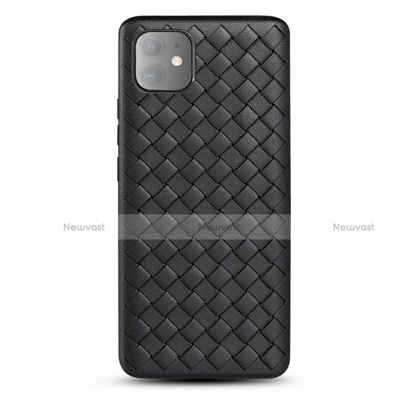 Soft Silicone Gel Leather Snap On Case Cover for Apple iPhone 11 Black