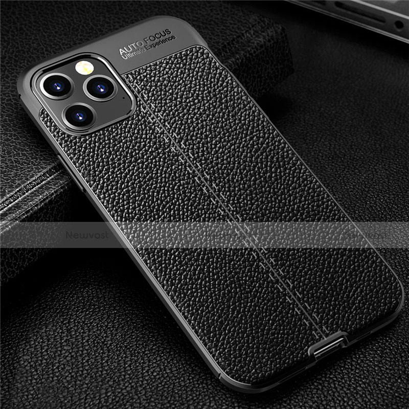 Soft Silicone Gel Leather Snap On Case Cover for Apple iPhone 12 Max Black