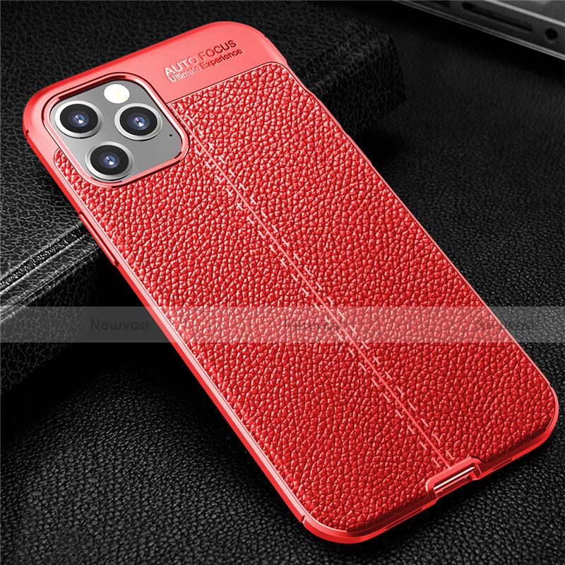 Soft Silicone Gel Leather Snap On Case Cover for Apple iPhone 12 Max Red