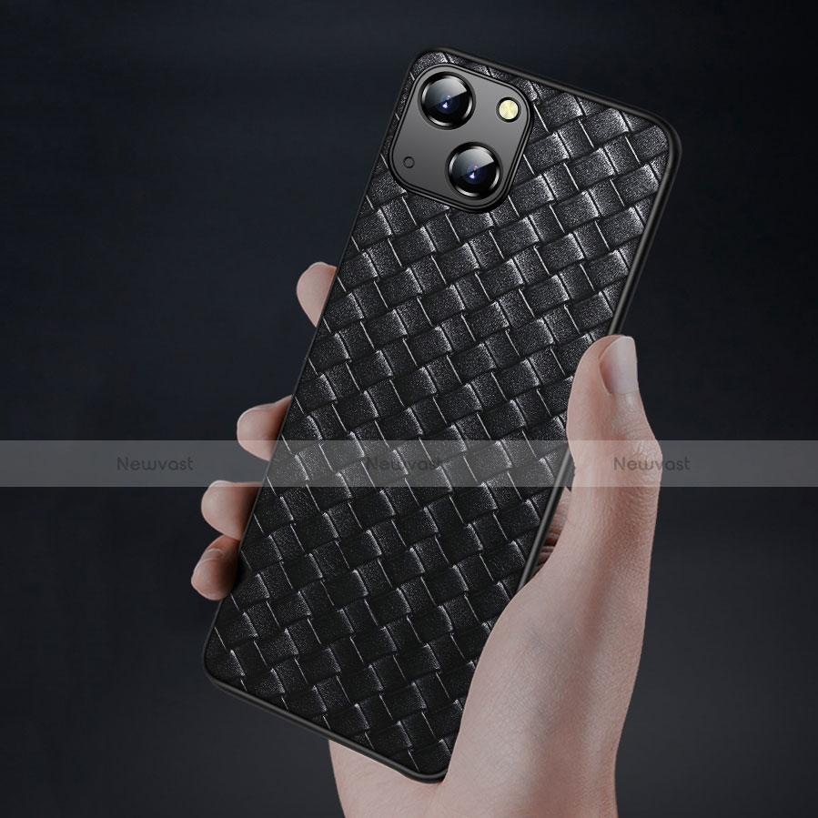 Soft Silicone Gel Leather Snap On Case Cover for Apple iPhone 14 Black