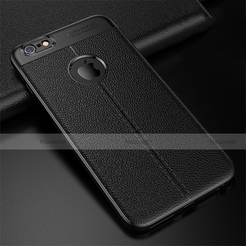 Soft Silicone Gel Leather Snap On Case Cover for Apple iPhone 6S Plus Black