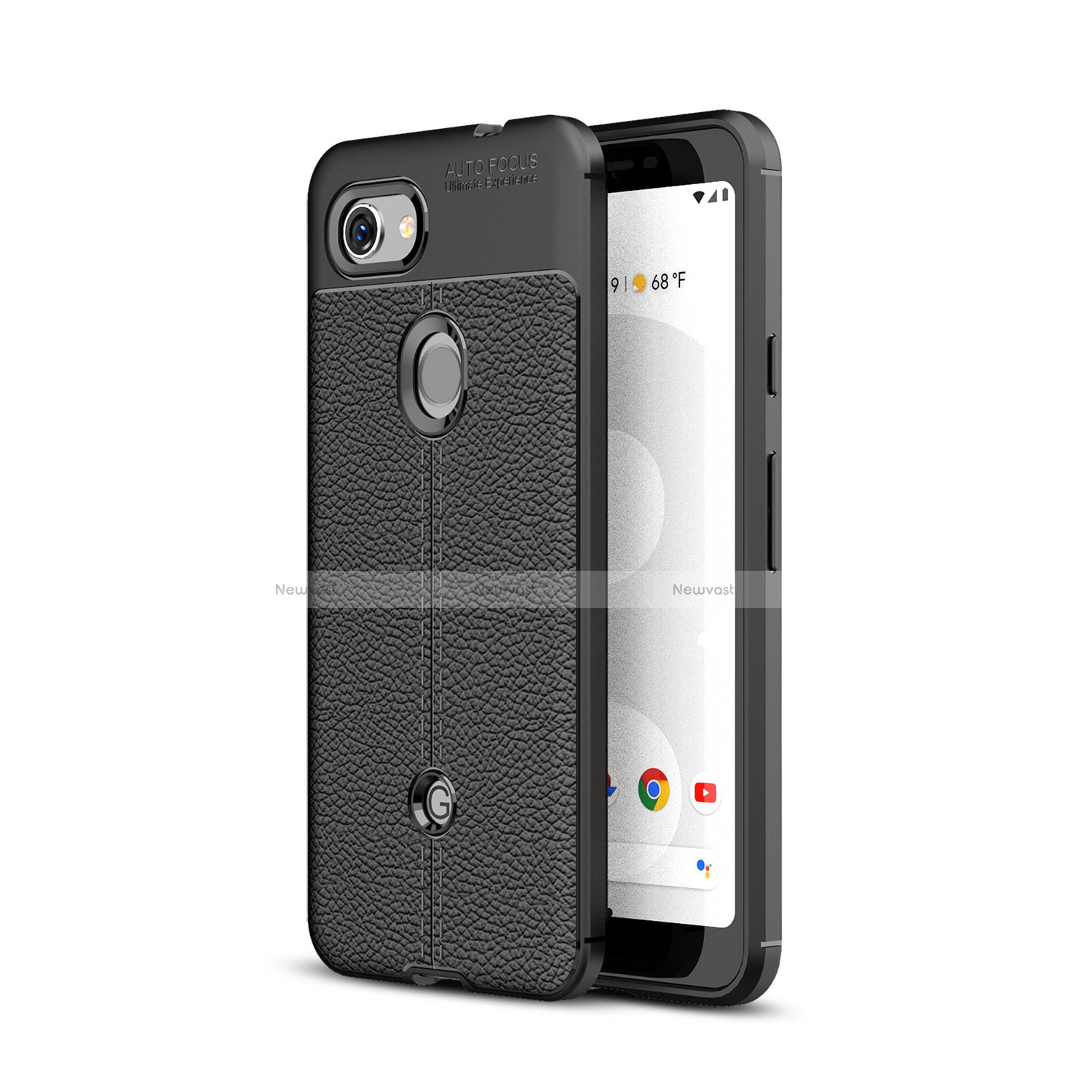 Soft Silicone Gel Leather Snap On Case Cover for Google Pixel 3a Black