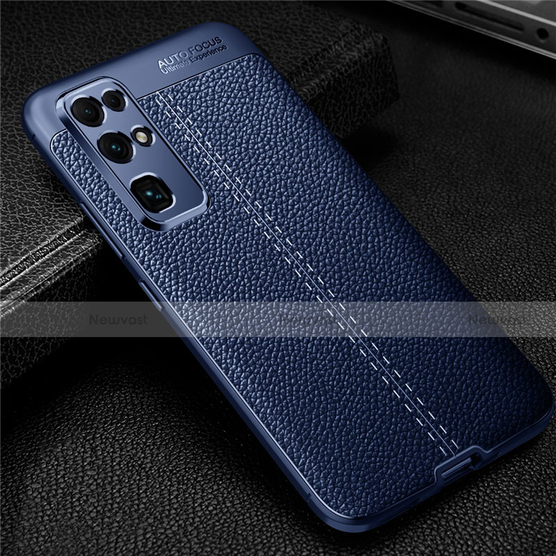 Soft Silicone Gel Leather Snap On Case Cover for Huawei Honor 30 Blue