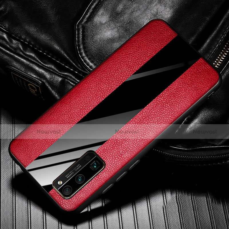Soft Silicone Gel Leather Snap On Case Cover for Huawei Honor 30 Pro+ Plus Red