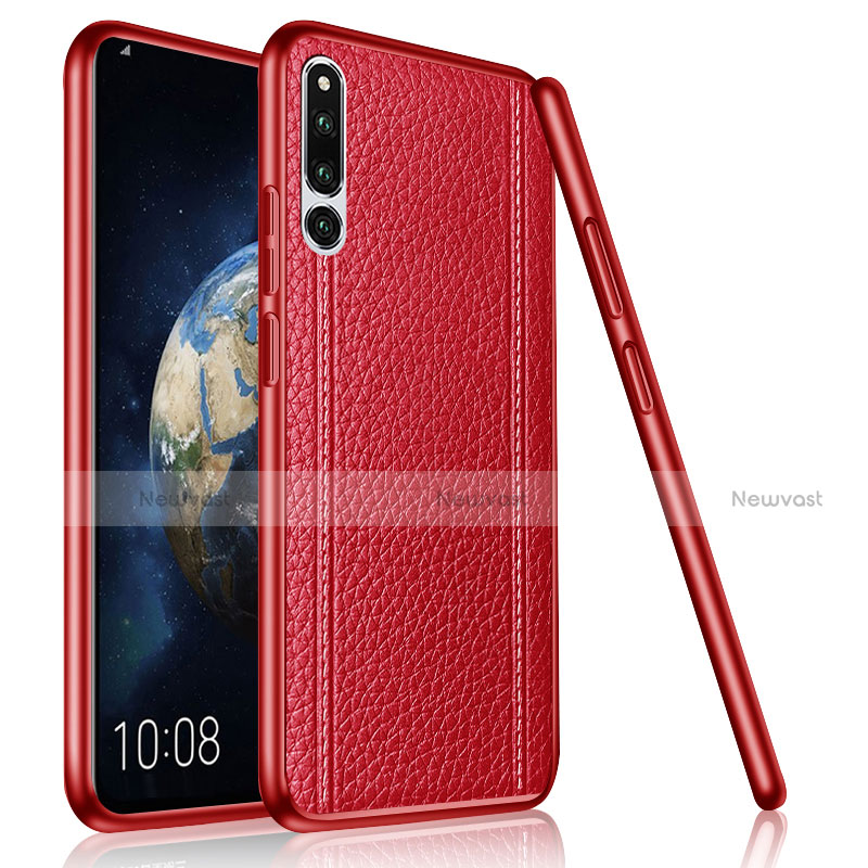 Soft Silicone Gel Leather Snap On Case Cover for Huawei Honor Magic 2 Red