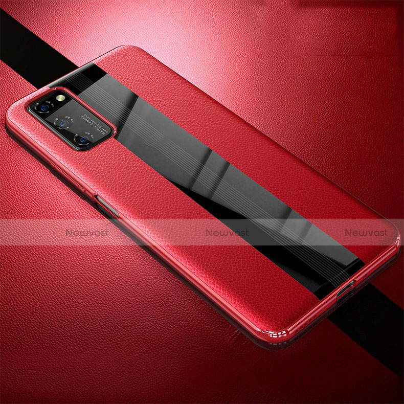Soft Silicone Gel Leather Snap On Case Cover for Huawei Honor V30 5G Red