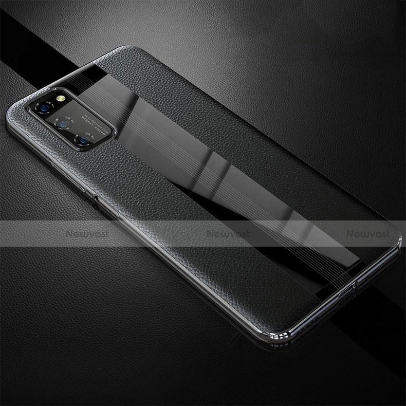 Soft Silicone Gel Leather Snap On Case Cover for Huawei Honor View 30 5G Black