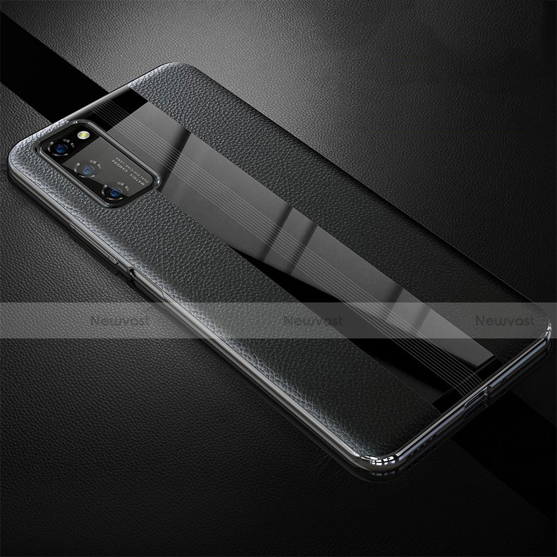 Soft Silicone Gel Leather Snap On Case Cover for Huawei Honor View 30 Pro 5G Black