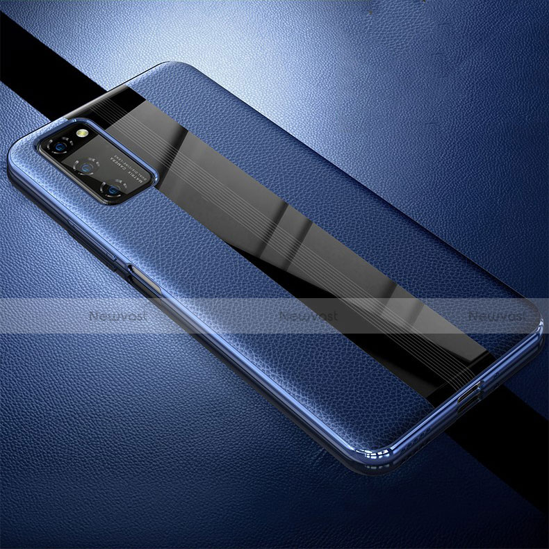 Soft Silicone Gel Leather Snap On Case Cover for Huawei Honor View 30 Pro 5G Blue