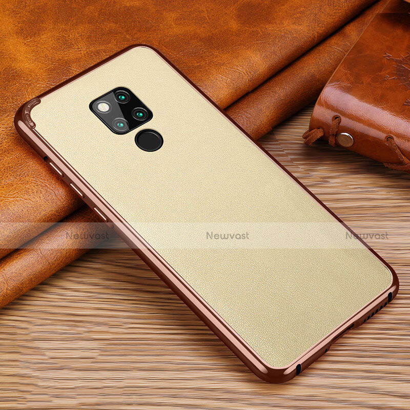 Soft Silicone Gel Leather Snap On Case Cover for Huawei Mate 20 X 5G Gold