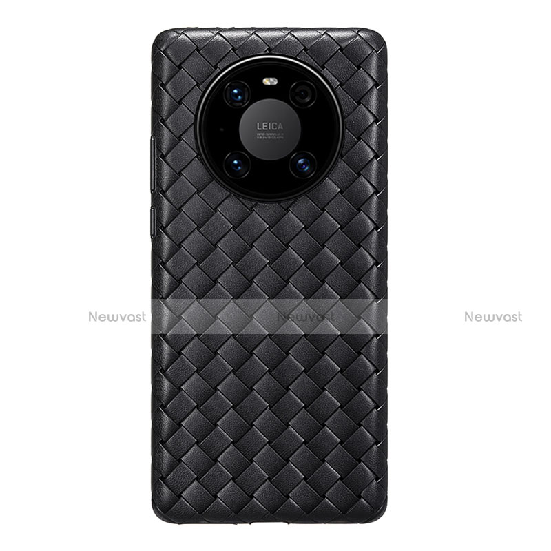 Soft Silicone Gel Leather Snap On Case Cover for Huawei Mate 40 Pro Black