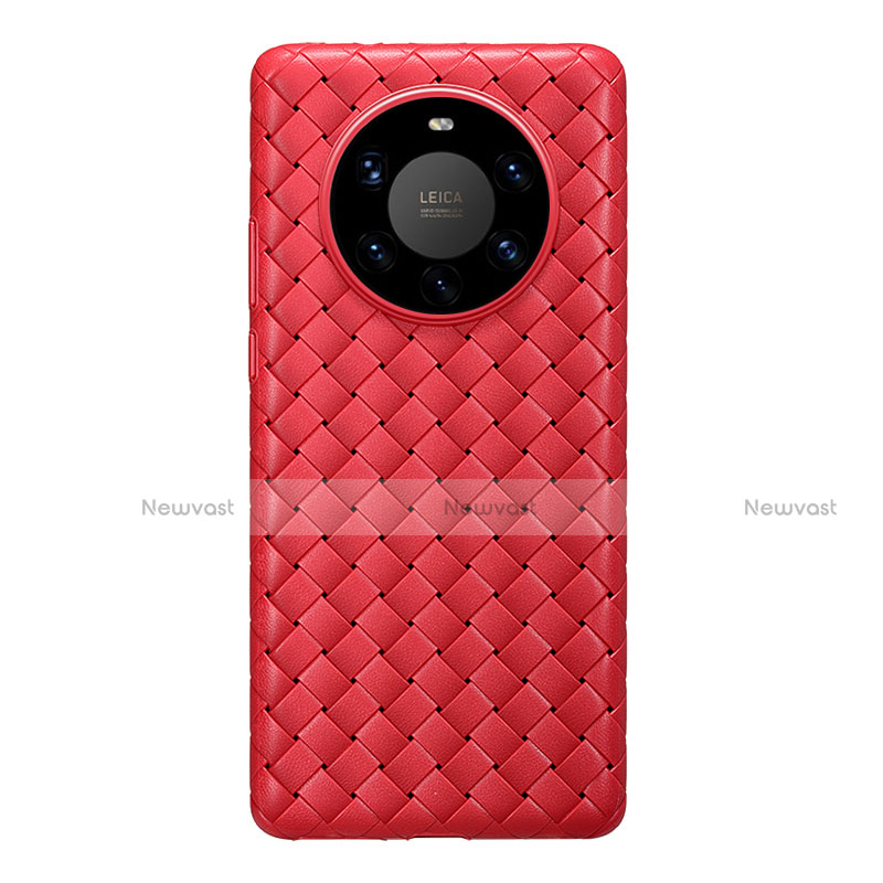 Soft Silicone Gel Leather Snap On Case Cover for Huawei Mate 40 Pro+ Plus Red