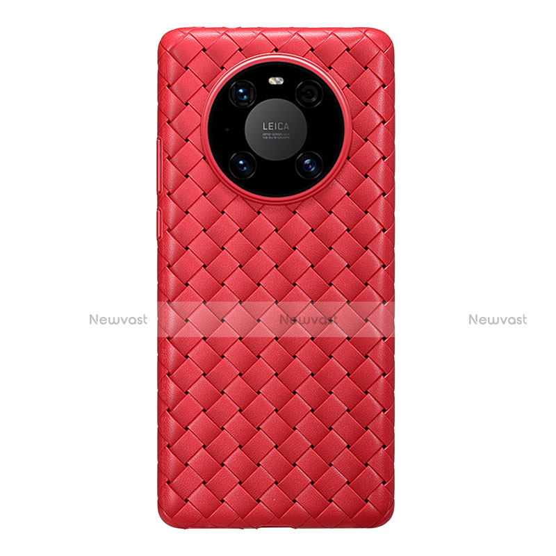 Soft Silicone Gel Leather Snap On Case Cover for Huawei Mate 40E 4G Red