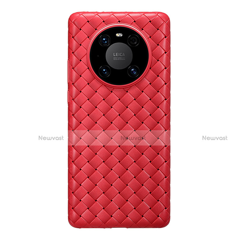 Soft Silicone Gel Leather Snap On Case Cover for Huawei Mate 40E 5G Red