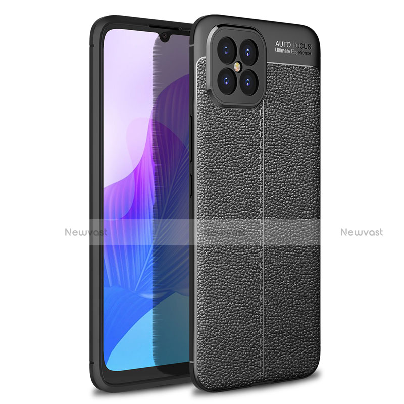 Soft Silicone Gel Leather Snap On Case Cover for Huawei Nova 8 SE 5G Black