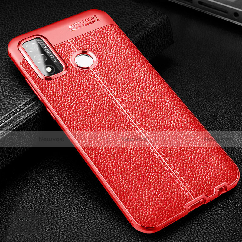 Soft Silicone Gel Leather Snap On Case Cover for Huawei P Smart (2020) Red