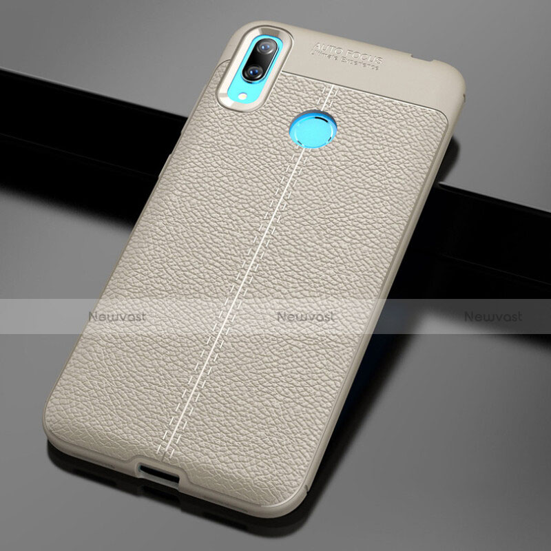 Soft Silicone Gel Leather Snap On Case Cover for Huawei Y7 (2019) Gold