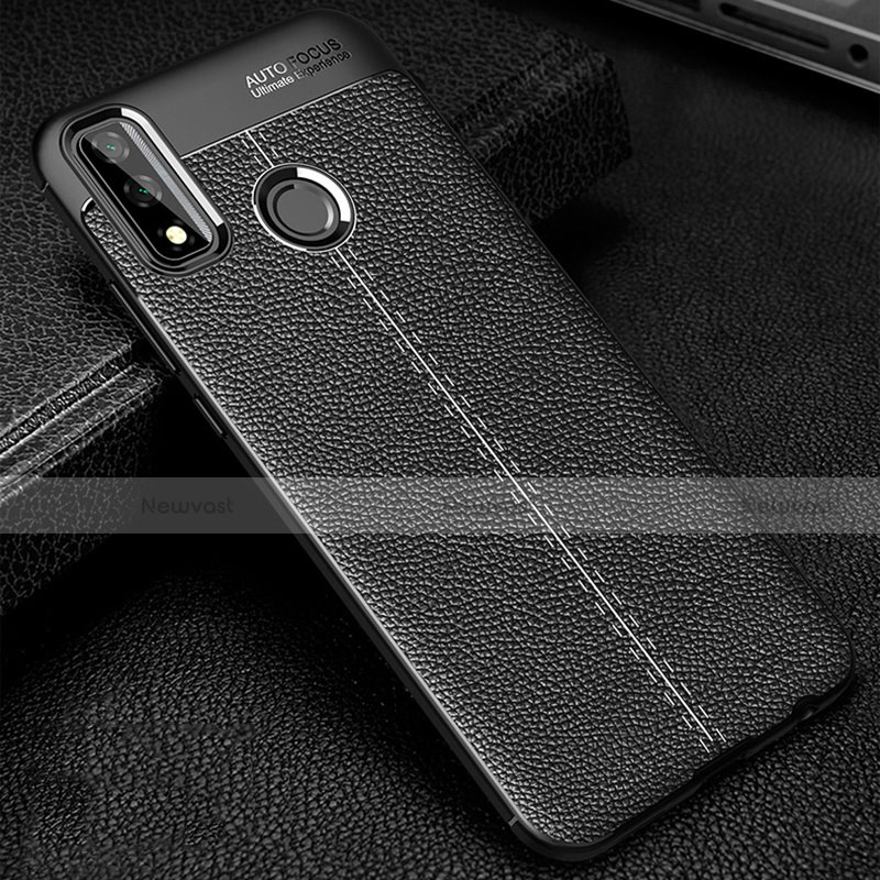 Soft Silicone Gel Leather Snap On Case Cover for Huawei Y8s Black