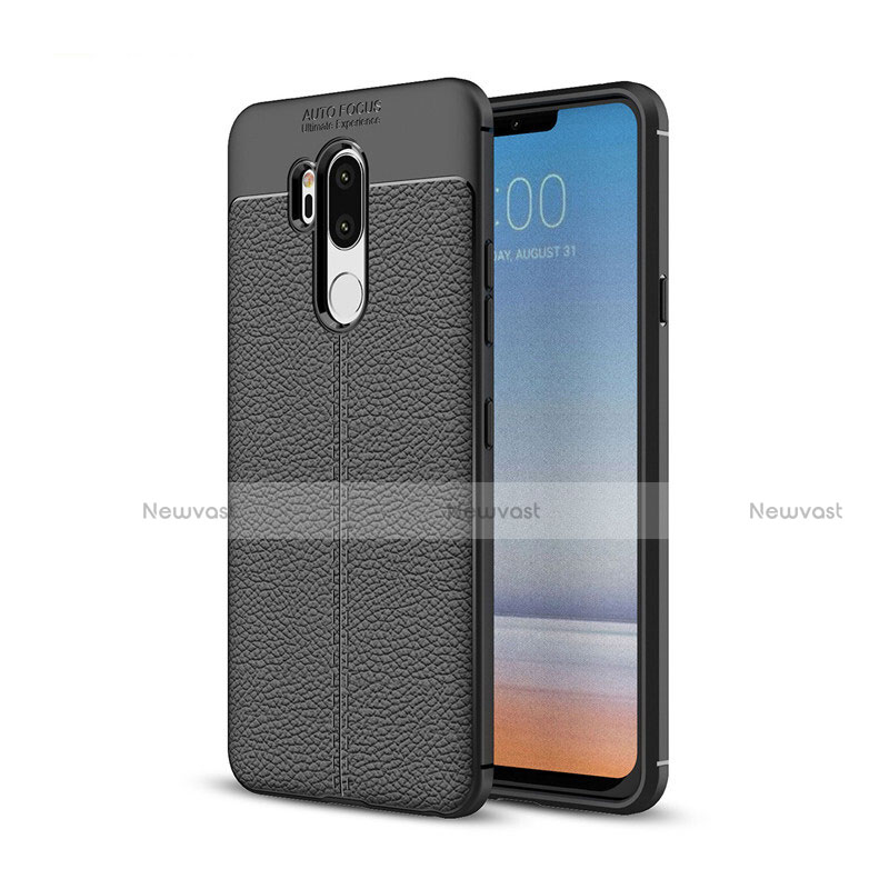 Soft Silicone Gel Leather Snap On Case Cover for LG G7 Black