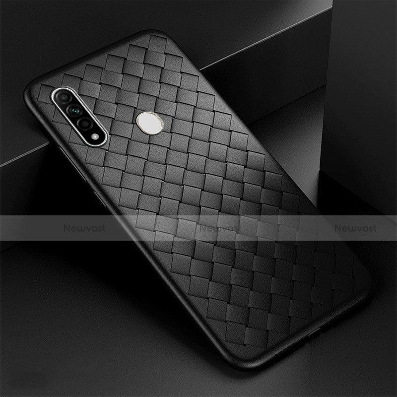 Soft Silicone Gel Leather Snap On Case Cover for Oppo A31 Black