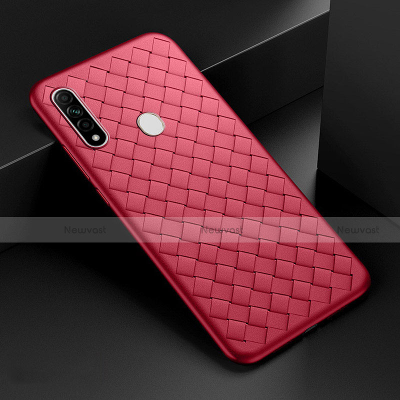 Soft Silicone Gel Leather Snap On Case Cover for Oppo A31 Red