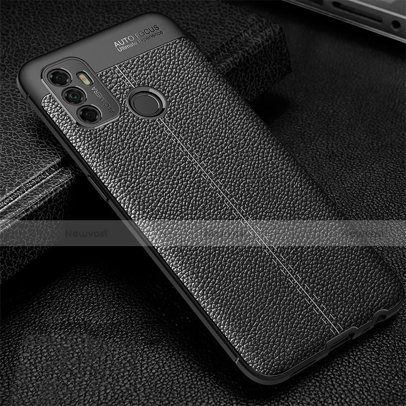 Soft Silicone Gel Leather Snap On Case Cover for Oppo A33 Black