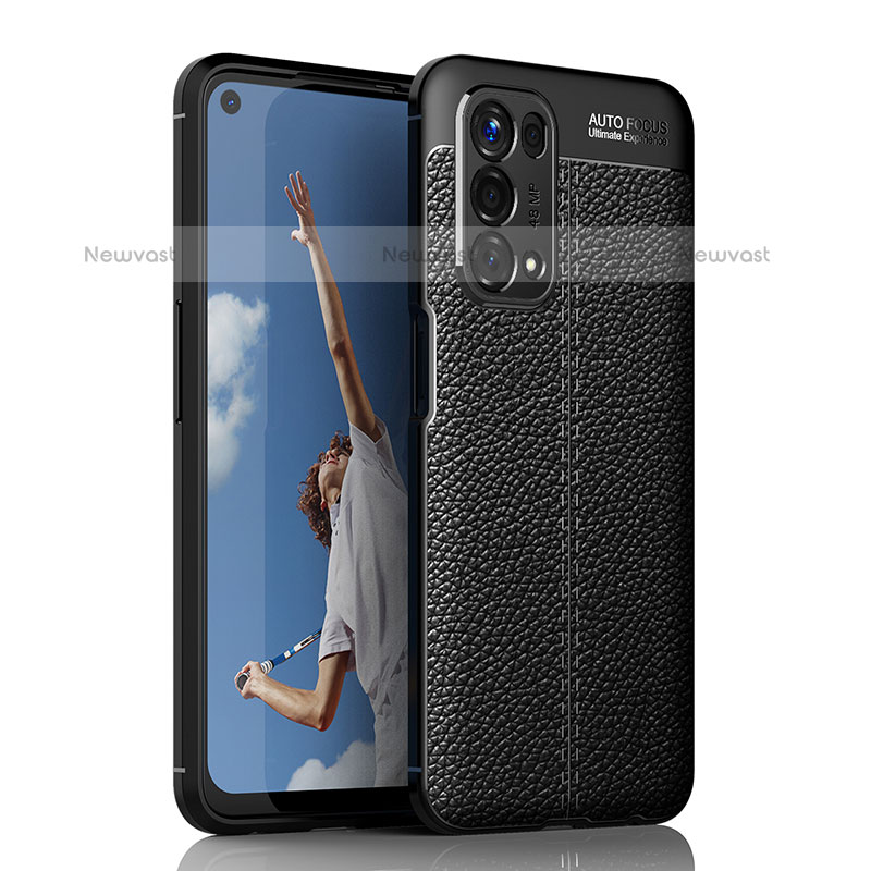 Soft Silicone Gel Leather Snap On Case Cover for Oppo A93 5G Black