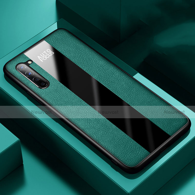 Soft Silicone Gel Leather Snap On Case Cover for Oppo Find X2 Lite Green