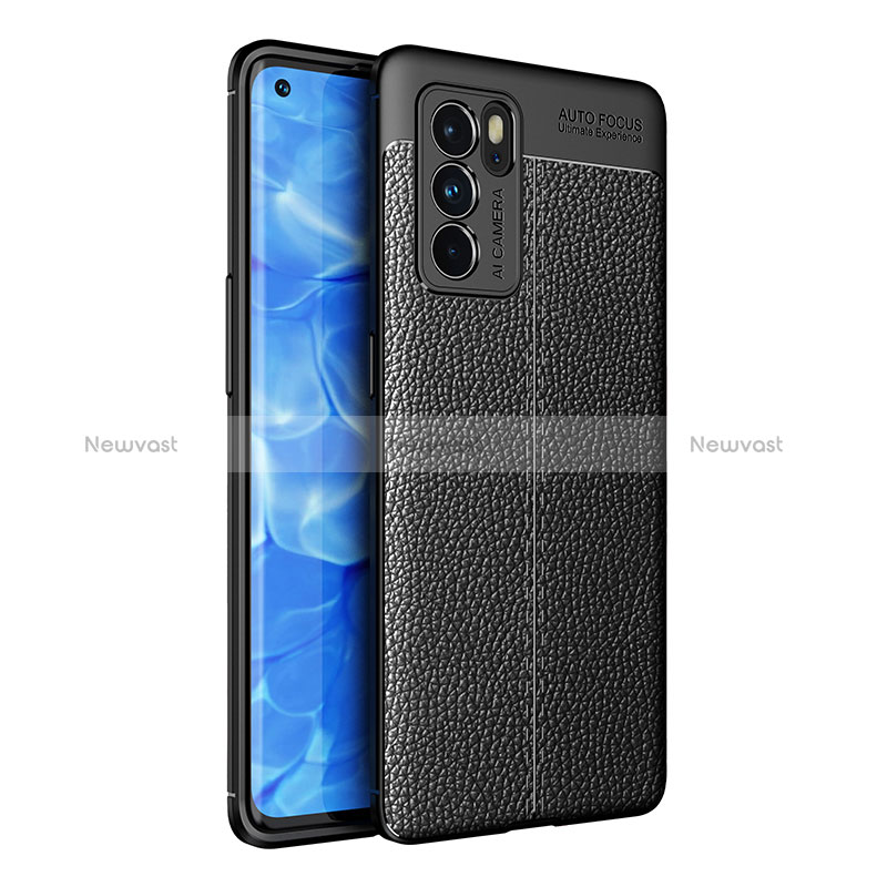 Soft Silicone Gel Leather Snap On Case Cover for Oppo Reno6 Pro 5G India