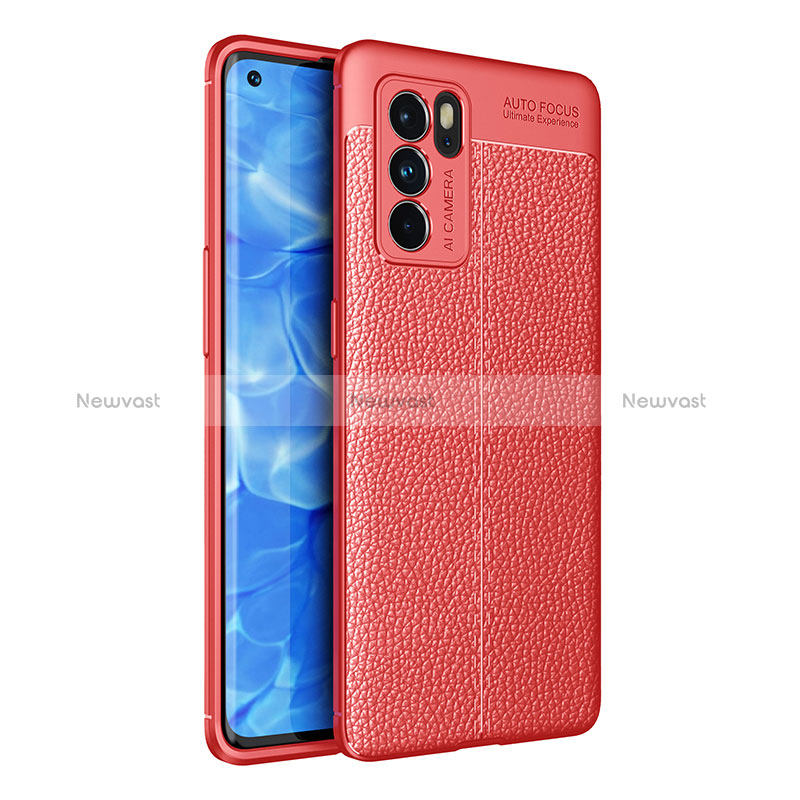 Soft Silicone Gel Leather Snap On Case Cover for Oppo Reno6 Pro 5G India