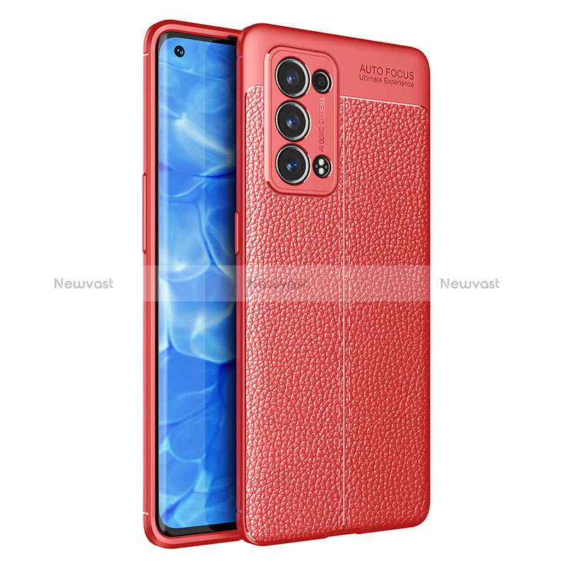 Soft Silicone Gel Leather Snap On Case Cover for Oppo Reno6 Pro+ Plus 5G