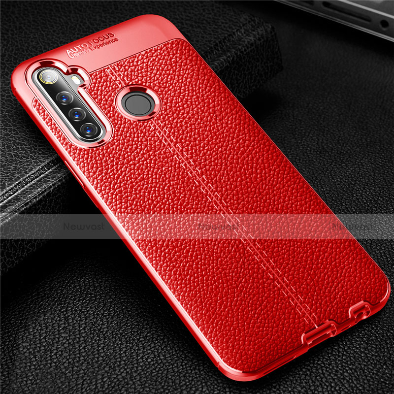Soft Silicone Gel Leather Snap On Case Cover for Realme 6i Red