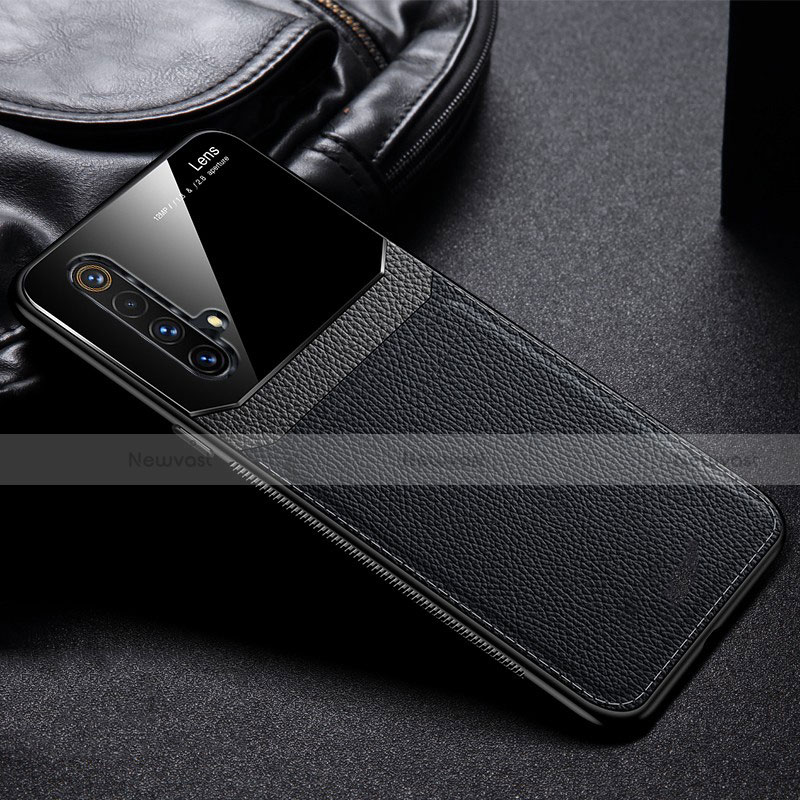 Soft Silicone Gel Leather Snap On Case Cover for Realme X3 SuperZoom Black