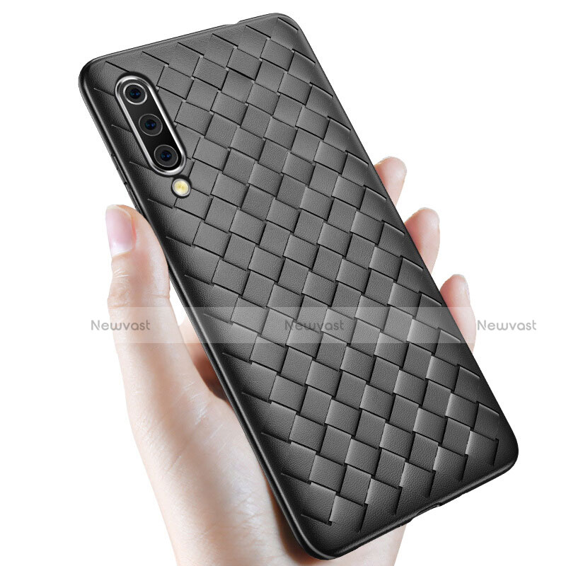 Soft Silicone Gel Leather Snap On Case Cover for Samsung Galaxy A70 Black