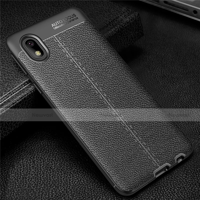 Soft Silicone Gel Leather Snap On Case Cover for Samsung Galaxy M01 Core Black