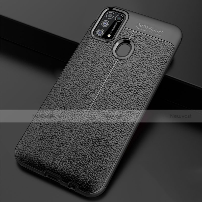 Soft Silicone Gel Leather Snap On Case Cover for Samsung Galaxy M31 Black