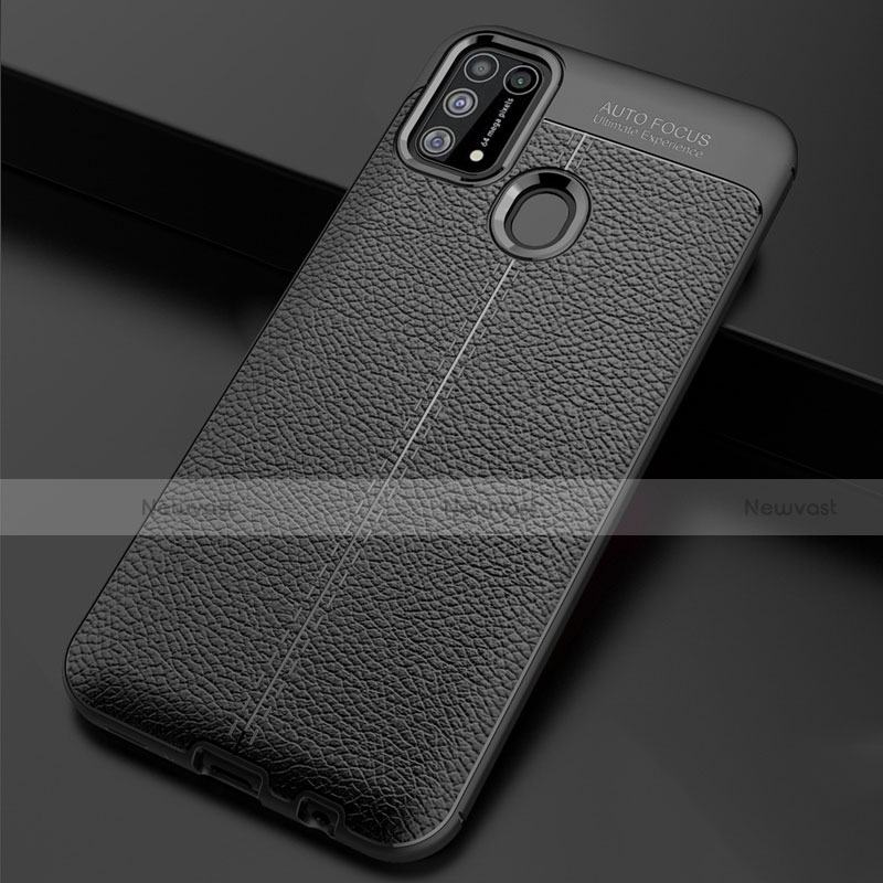 Soft Silicone Gel Leather Snap On Case Cover for Samsung Galaxy M31 Prime Edition Black