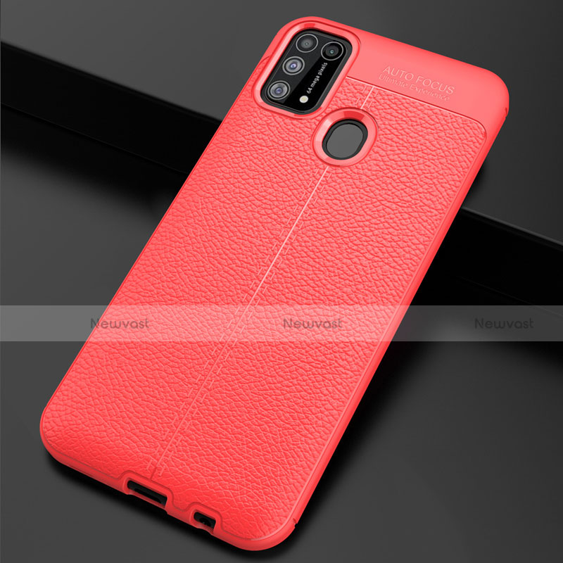 Soft Silicone Gel Leather Snap On Case Cover for Samsung Galaxy M31 Prime Edition Red