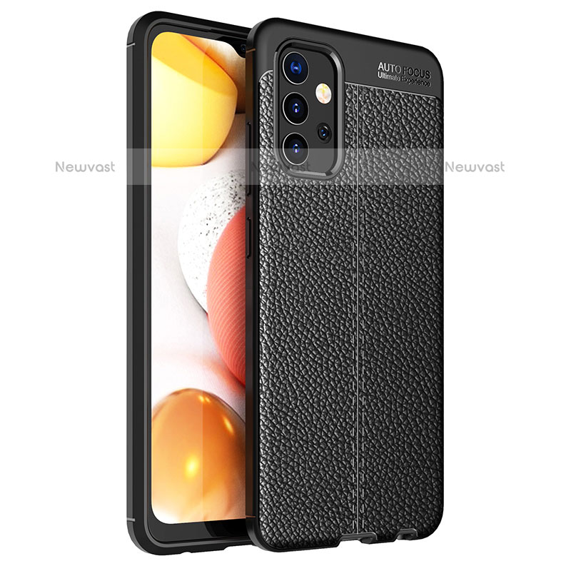 Soft Silicone Gel Leather Snap On Case Cover for Samsung Galaxy M32 5G Black