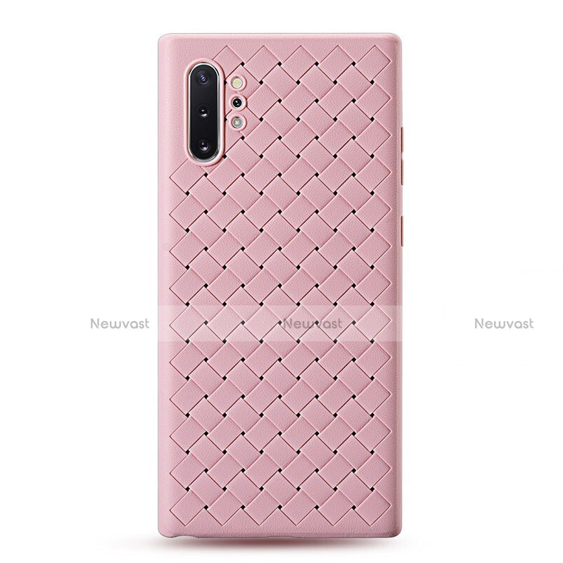 Soft Silicone Gel Leather Snap On Case Cover for Samsung Galaxy Note 10 Plus 5G Rose Gold