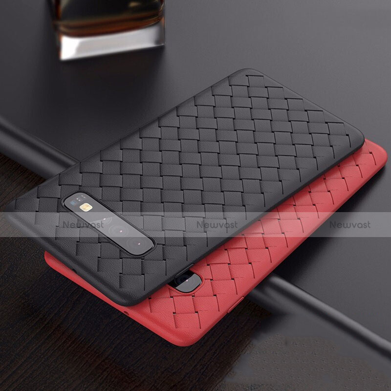 Soft Silicone Gel Leather Snap On Case Cover for Samsung Galaxy S10 Plus