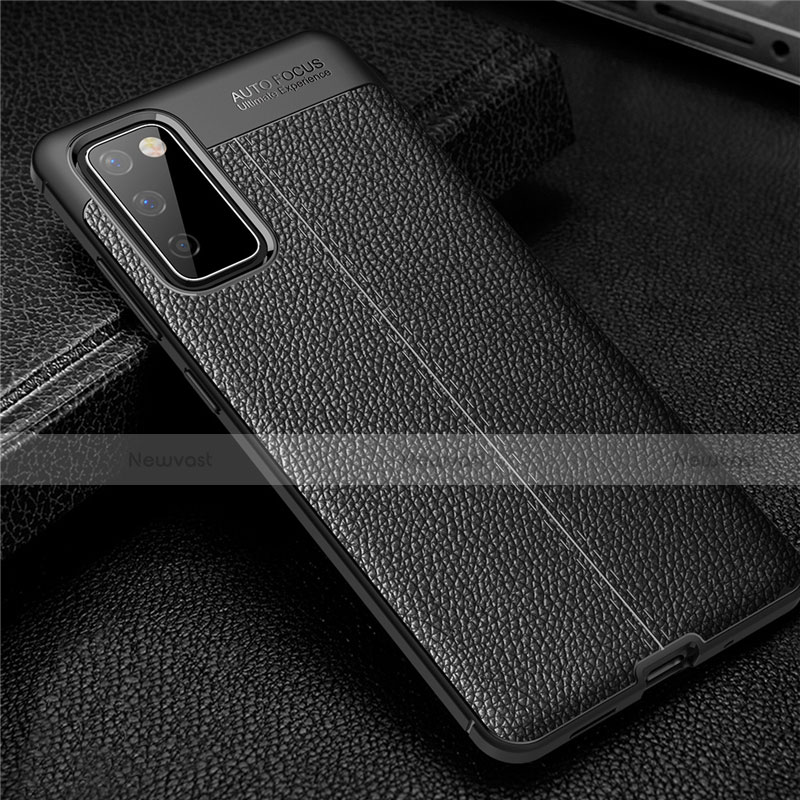 Soft Silicone Gel Leather Snap On Case Cover for Samsung Galaxy S20 FE 2022 5G Black