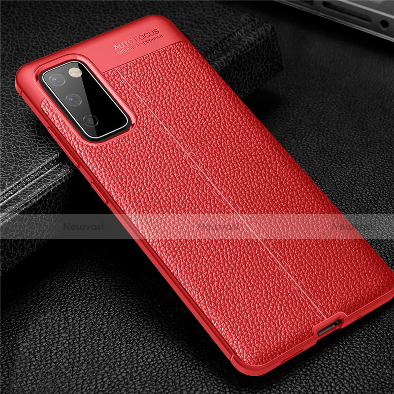 Soft Silicone Gel Leather Snap On Case Cover for Samsung Galaxy S20 FE 4G Red