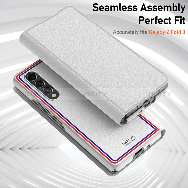 Soft Silicone Gel Leather Snap On Case Cover for Samsung Galaxy Z Fold4 5G Gray