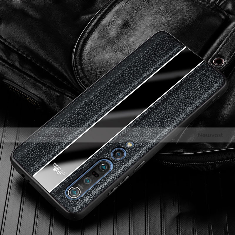 Soft Silicone Gel Leather Snap On Case Cover for Xiaomi Mi 10 Pro Black