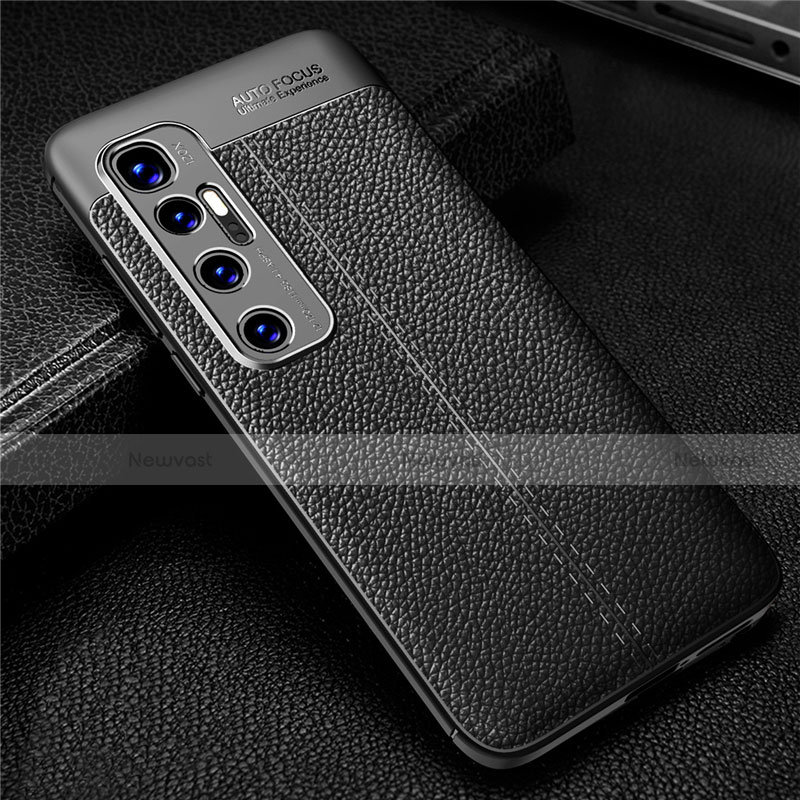 Soft Silicone Gel Leather Snap On Case Cover for Xiaomi Mi 10 Ultra Black