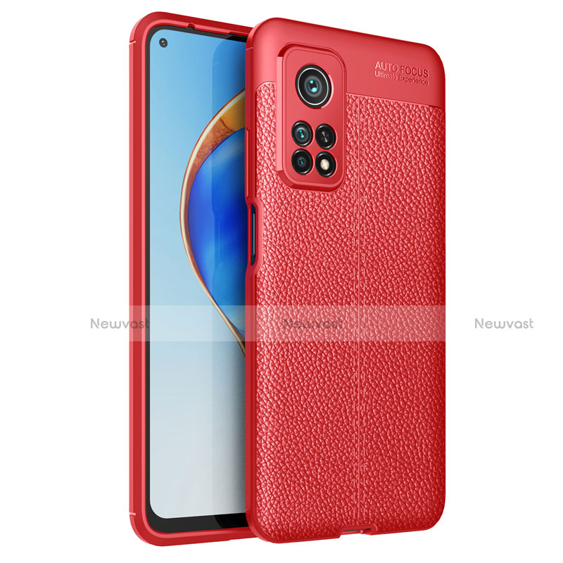Soft Silicone Gel Leather Snap On Case Cover for Xiaomi Mi 10T Pro 5G Red